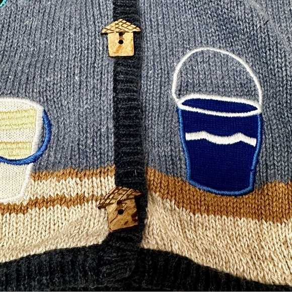 Vintage Mandal Bay CottageCore CoastalGrandma Sweater Vest XXL Beach Embellished - Picture 4 of 12